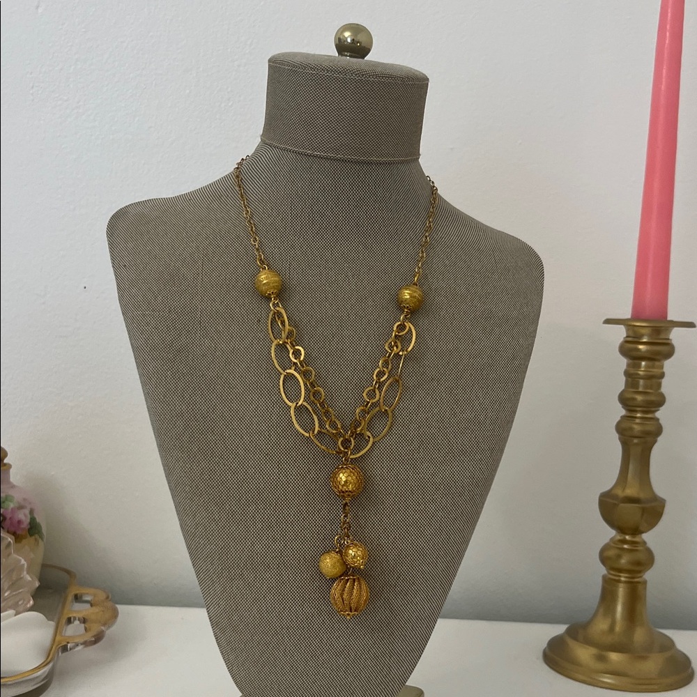 ROMANZA ITALY 18k Gold plated Chic Gold Statement Necklace up 17”